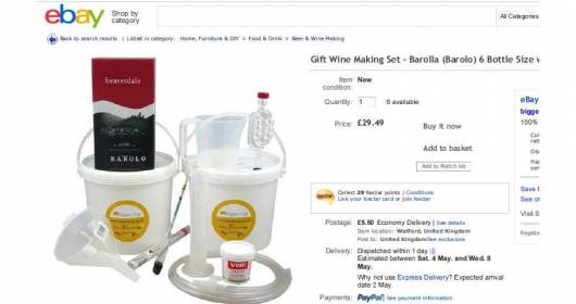 No to Wine-kit to produce fake Barolo on eBay