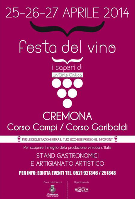 &ldquo;Wine Festival&rdquo; in Cremona: three days dedicated to Italian wine and food