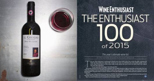Here is the Chianti Classico at the summit of the Top 100 of Wine Enthusiast