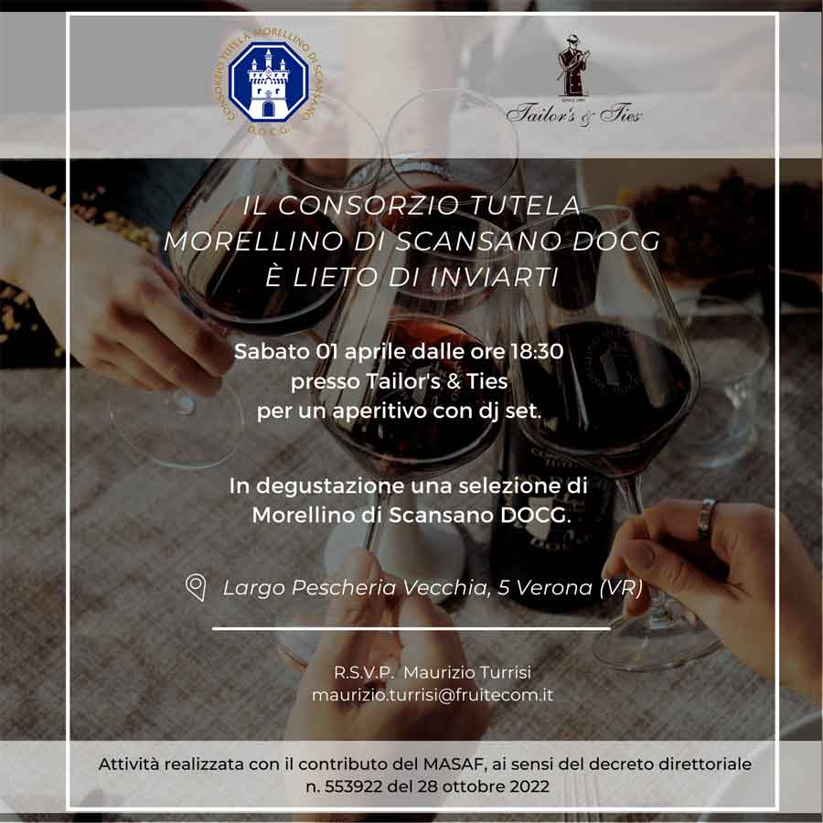 Morellino tasting in Verona – Saturday 1 April 2023 at 6.30pm