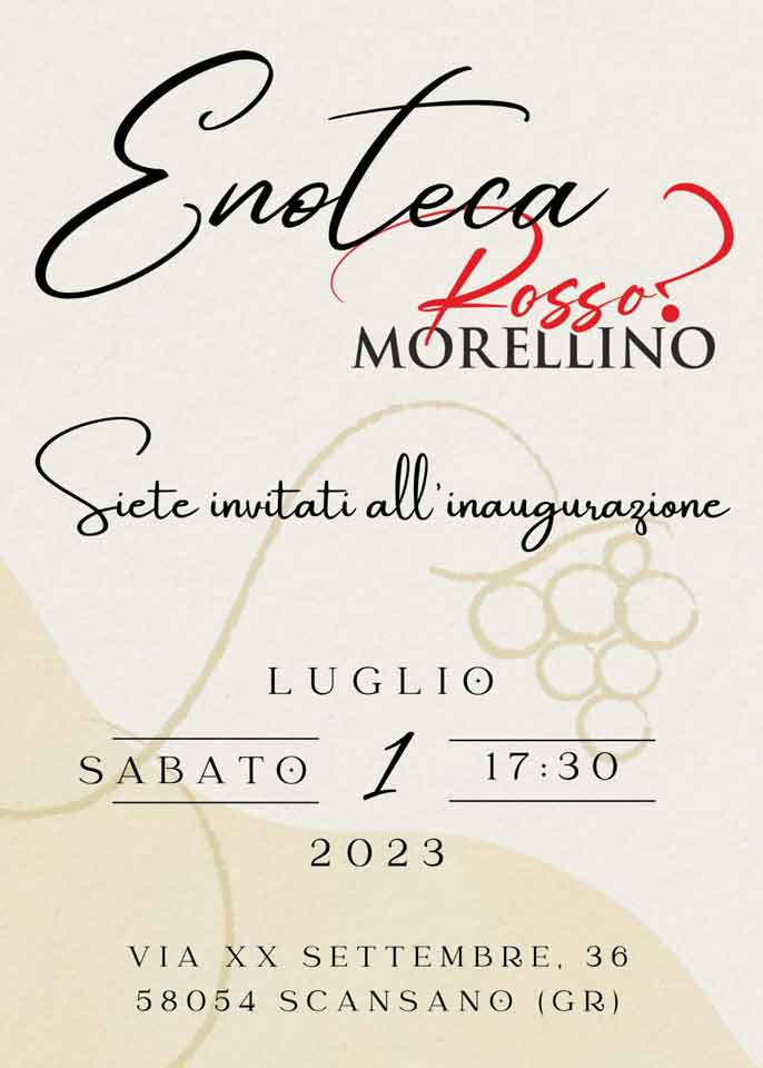 The "Rosso Morellino" wine shop is born