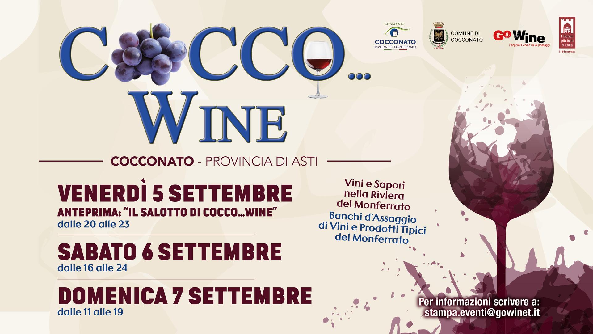 Cocco...Wine 2025 - Cocconato, Friday, September 5th, Saturday, September 6th, and Sunday, September 7th - The Wine Islands