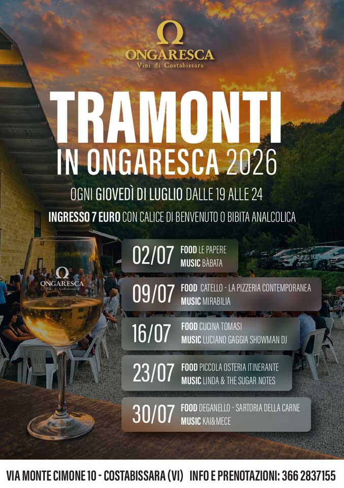 Sunsets in Ongaresca: Five Summer Thursdays in the Winery